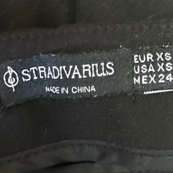 Stradivarius Women's Black High Waist Straight Pencil Mini Skirt Skort Size XS - Picture 4 of 5